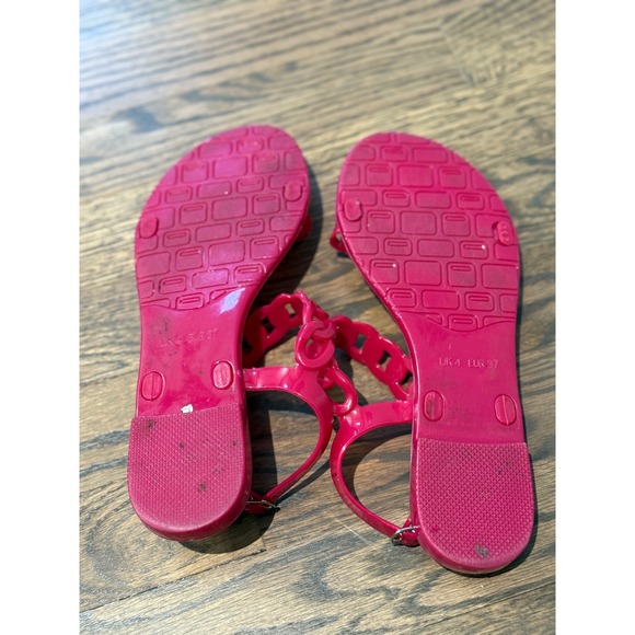 Olivia Miller Women's Pink Jelly Chain Strap Flat Sandals Size UK 4 EUR 37 - Picture 4 of 5